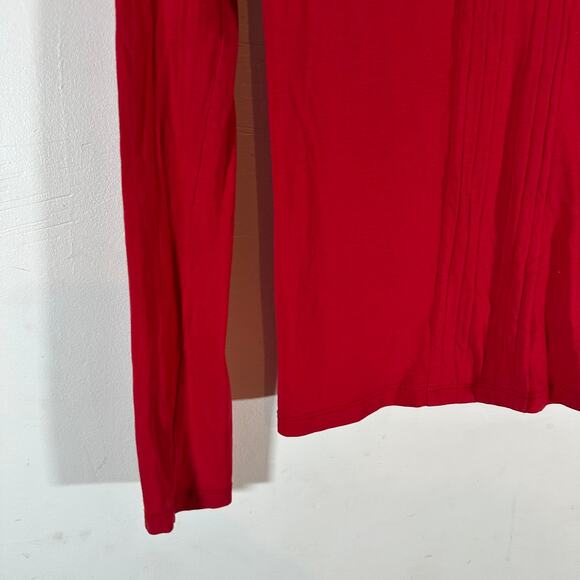 Vintage 90's PRADA red tab‎ long sleeve top Womans Small pop of red - Picture 3 of 10